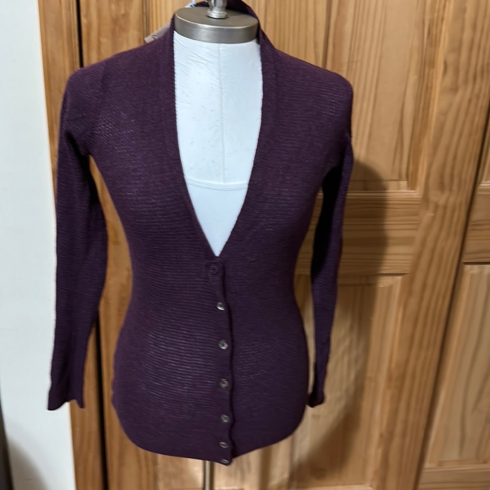 STAGIONI PURPLE FITTED CARDIGAN SMALL NWT